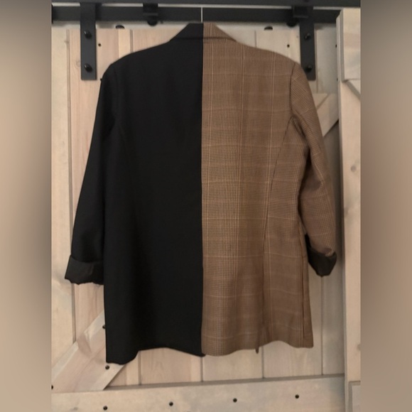 LIKE NEW Bardot Black Houndstooth Spliced Blazer Size L/8 - Picture 8 of 8
